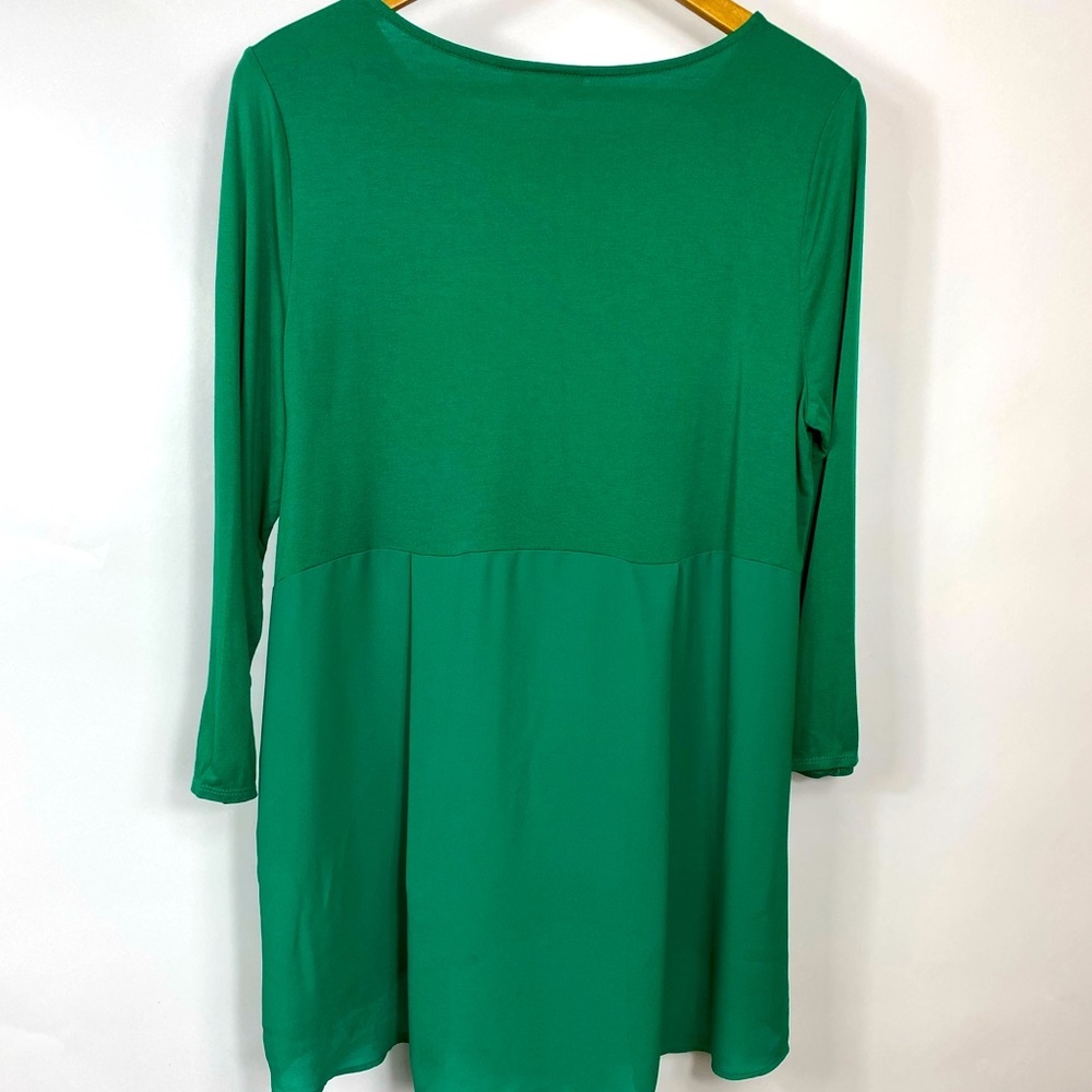 Alfani Womens Mixed Media Basic T-Shirt, DarkGreen, Large  -Like new!